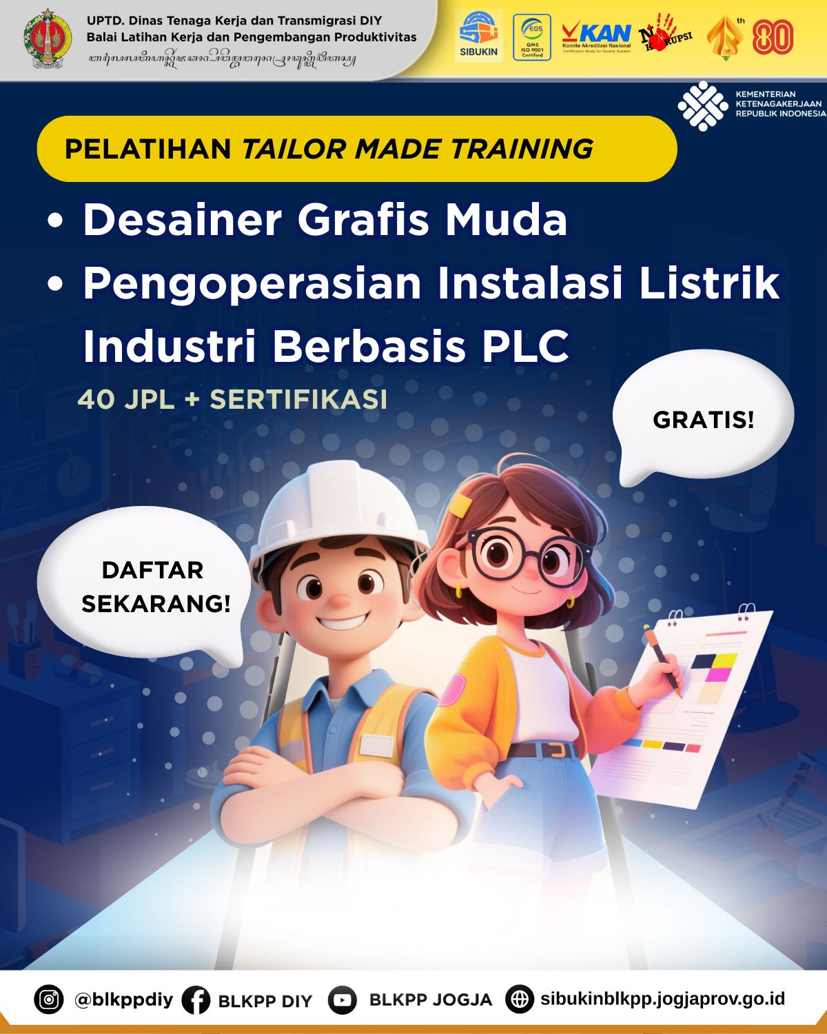 PENDAFTARAN PELATIHAN TAILOR MADE TRAINING DIBUKA 