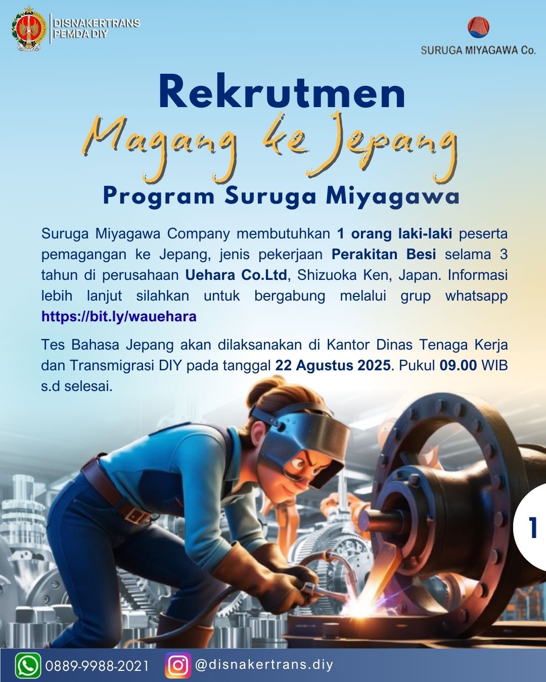 Rekrutmen Magang ke Jepang Program Suruga Miyagawa