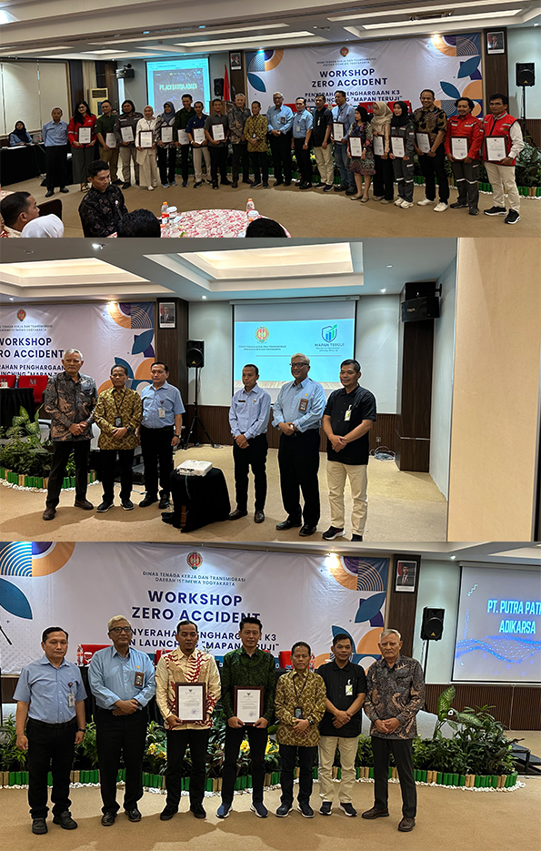Workshop Zero Accident, Penyerahan Penghargaan Keselamatan dan Kesehatan Kerja (K3), serta Launching Inovasi MAPAN TERUJI